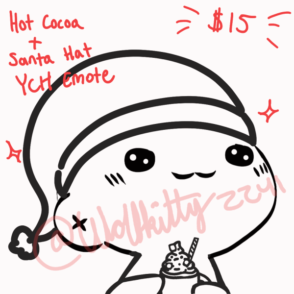 Hot Cocoa Santa Hat Emote Gif YCH Hot Cocoa Santa Hat Emote Gif YCH
